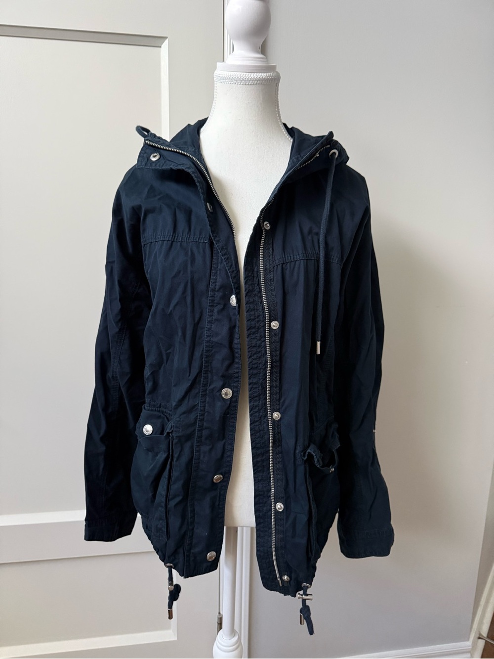 Navy Hooded utility Jacket